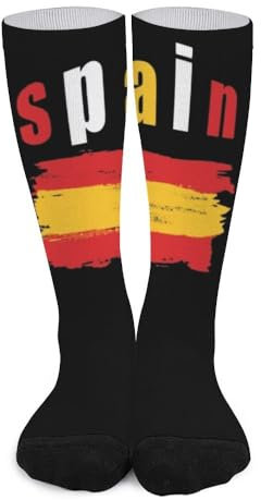 NLWQEKV Calcetines de la bandera de España Calcetines unisex casuales largos calcetines deportivos novedad calcetines de vestir para hombres y mujeres