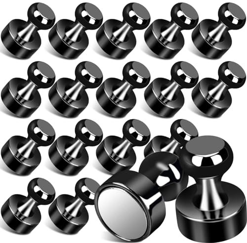 Schwarz Neodym Magnete Extra Stark - 18 Stück für Magnettafel, Whiteboard, Kühlschrank - Mini Magnete für Büro-, Karten- und Küchendekoration