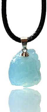 Steinfixx® - Aquamarin blau Rohkristall Kette - wunderschöne Aquamarin Cluster - Kristalle zum wohlfühlen