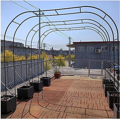 Großer Gartenbogen, Extra Breiter 300/350 Cm Gartenlauben-Torbogen, Rosenbogen Für Rosen, Kletterpflanzen, Unterstützung Für Hochzeitsbogen, Extra Hoher Pergola-Spalier, Weinreben-Torbogen, Schwarz,