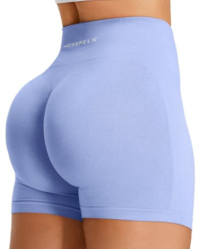 JOYSPELS Kurze Sporthose Damen Sport Shorts, High Waist Radlerhose Kurz Leggings Push Up Gym Laufhose Scrunch Leggins Sommer(Hortensie,XS)