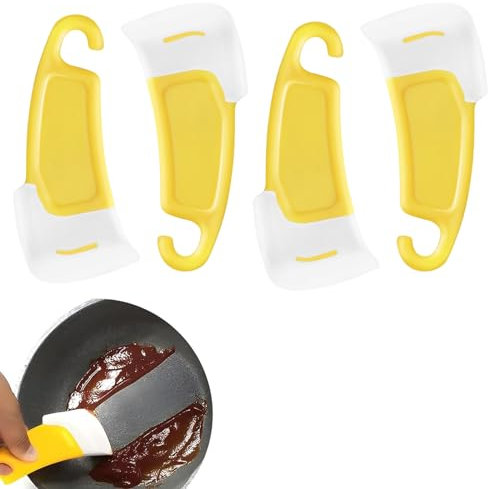4Pcs Silicone Scrapers, Scraper Tool, 3D Printer Scraper, Plastic Scraper Tool, 3D Printer Scraper Tool, Silicone Pan & Pot Scraper Set, Non-Stick Kitchen Tools for Cleaning Bowls, Dishes, Pans & Pots