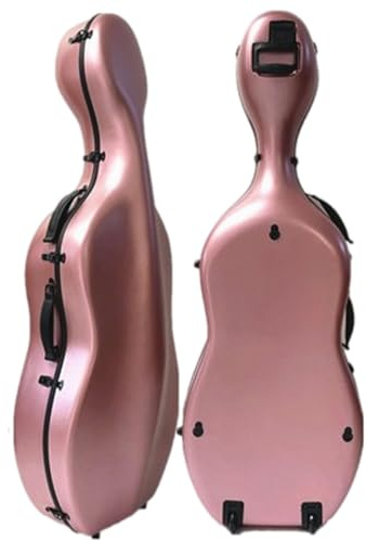 ZoRHac 4/4-Cello-Koffer, Verbund-Kohlefaser, Hartschalenkoffer in voller Größe, Hartschale mit Rollen, Bequeme Schultergurte