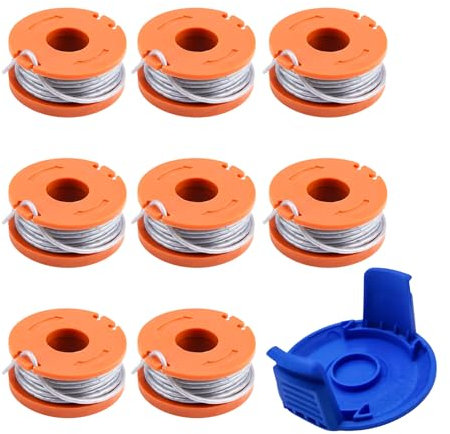 Bobine de fil de rechange pour débroussailleuse Mac Allister MGTP18Li - 3,05 m x 1,65 mm - WX150 (8 bobines + 1 couvercle)