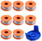 Bobine de fil de rechange pour débroussailleuse Mac Allister MGTP18Li - 3,05 m x 1,65 mm - WX150 (8 bobines + 1 couvercle)