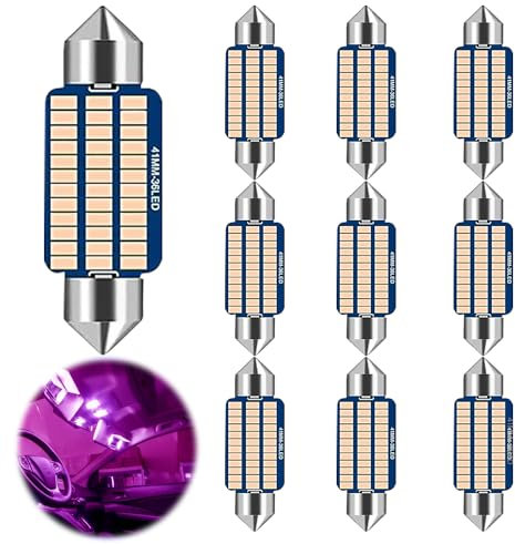 Innenraumbeleuchtung Auto Led, LED Auto Innenbeleuchtung 41MM, LED Innenbeleuchtung Streifen,Plug and Play 12v Led Innenraumbeleuchtung Auto,Auto Beleuchtung Innenraum, Auto Licht Innenraum(PinkLila)