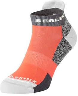 SEALSKINZ Unisex Anklet Running Sock Pedham Anti-Blister Fußkettchen Laufsocke, Orange, L