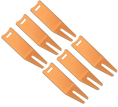 PATIKIL Metal Bending Golf Divot Repair Tool, 6 Pack Golf Divot Tool Curved Spit Golf Green Divot Fork Ball Mark Repair Tool for Golf Golfer Repairing, Gold Tone