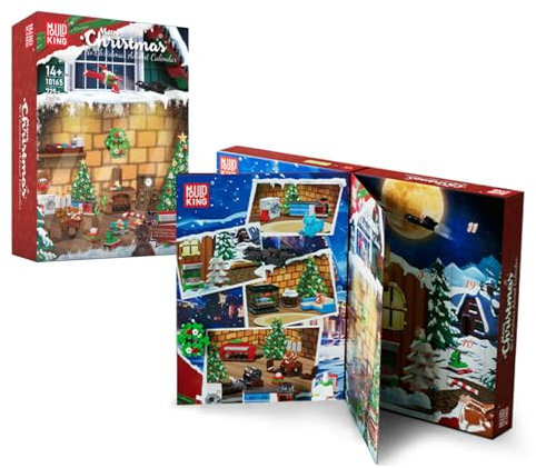 Mould King 10165 Adventskalender zum Herunterzählen 2024, 24 Überraschungen, Adventsgeschenk für Jungen, Mädchen Kinder ab 5 Jahren, Weihnachtskalender Klemmbausteine Bausatz (725+Pcs)