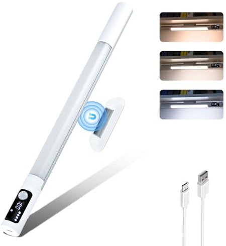 Moman Unterbauleuchte Küche LED, 38CM Schrankbeleuchtung Kabellos Akku Lampe mit Bewegungsmelder Dimmbar Led Leiste Küche USB Wiederaufladbar LED Leuchte Innen, Unterbauleuchte-LED-Lampe-Schranklicht