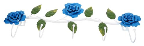 JEWEDECO Rustic Rose Hook Wall Mount Coat Hooks Key Holder Rack Decorative Art Towel Storage