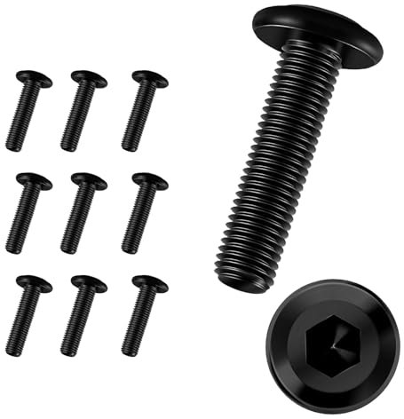 10 Pièces Vis M6 X 30,Vis m6,Boulon m6,Boulons,Acier Inoxydable A2 V2A,Six Pans Creux,Entièrement Fileté,Noir(M6 X 30)