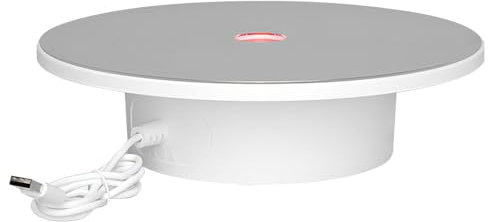 Présentoir Rotatif a LED,Base Lumineuse Ronde a LED Silencieuse Automatique a 360 Degrés pour Statues en Cristal,Boules de Verre,Gobelets en Verre,Collections,Figurines,Bijoux,Art