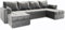 Masseno Ecksofa NAKO mit Schlaffunktion U-Form, Sofa mit Bettkasten, Wohnzimmersofa, Couch, Soffa, Bettsofa, Couchgarnitur- Hellgrau, Paros 05