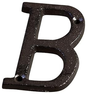 Numeri civici da 2,95 pollici con viti - Numero di porta moderno in metallo, numeri e lettere in ghisa, segno indirizzo, per cassetta postale esterna, appartamento, stanza, hotel(B)