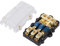 Zohisin 3 In 1 Out 2GA 4GA To 6GA 8GA Power Distribution Block For Auto Audio Amplifier Universal For Car Truck Boat With Impact Resistant Plastic Cover Solid Brass Construction
