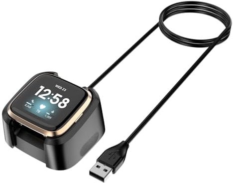 Meliya Charger Dock for Fitbit Versa 2 Only, USB Magnetic Replacement Charging Cradle Stand with Cable 100cm for Versa 2
