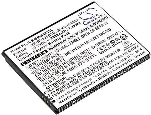 Cameron Sino CS Ersatzakku für Galaxy XCover 5, Galaxy XCover 5 2021, SM-G525F, SM-G525F/DS, SM-G525N (2000mAh) EB-BG525BBE, GH43-05060A