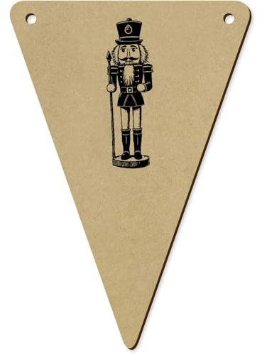 5 x 140mm 'Christmas Nutcracker' Wooden Bunting Flags (BN00087042)