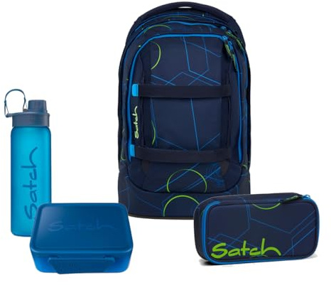 Satch Pack Schulrucksack Set 4tlg. inkl. Lunchset (Blue Tech)