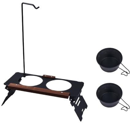 Dog Food Bowl Holder, Portable and Raised Dog Food Stand | Pet Bowls for Indoor Outdoor Home Garden Travel Camping