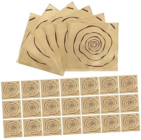 Happyyami 100pcs Foil Candy Wrappers for Chocolate Decorative Aluminum Foil Packing Paper for Sweets Easy to Use Versatile for Home Office and Party Use Gold Color