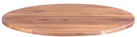 SAM Runde Holzplatte Emilio 60x60 cm Akazie Natur gerade Kante | Akazienholz massiv, pflegeleichte DIY-Tischplatte, geeignet für Esstische