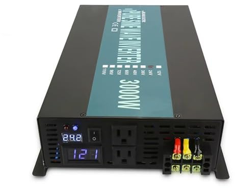 Convertisseur Générateur Panneaux Solaires 3000W Convertisseur Tension d'alimentation 12V/24V/48V CC vers Onduleur Sinusoïdal Pur 100/110/120/220/230/240V CA Power Inverter(48V,110-120V)