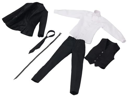 Oshhni 1/6 Figuren Herrenanzug Mini-Kleidung Anziehpuppen Realistische leichte Puppenkleidung Uniform für 12 Zoll männliche Figuren Körperzubehör
