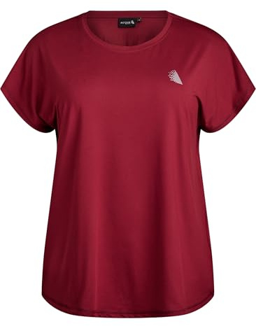 Zizzi Active by Damen Große Größen T-Shirt Kurze Ärmel Größe Gr XL Cabernet