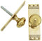 Pair of Solid Brass Regency Mortise Door Knobs on a Rectangular Back Plate