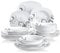 VEWEET ZOEY 24pcs Service de Table Pocelaine 6pcs Assiettes Plates 25,1cm, 6pcs Assiette Creuse 21,6cm, 6pcs Assiette à Dessert 19cm, 6pcs Bols à Céréales 17cm Vaisselles pour 6 Personnes Fleuri