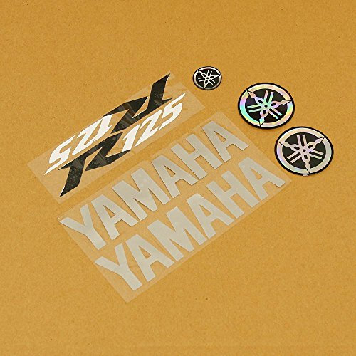 Silber/schwarz/weiß, Set mit 5 Yamaha-Aufklebern – YZF-R125 08-17