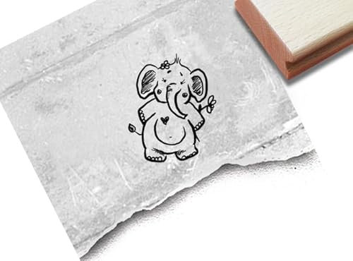 Stempel Elefant Mädchen - Motivstempel Elephant Zoo Tier Elefantenstempel - Basteln Kita Schule Einschulung Geschenk für Kinder Deko - zAcheR-fineT (klein ca. 27 x 30 mm)