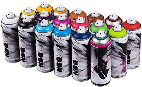 NBQ PRO Spray Paint 400 ml Popular Colours Set 18 Graffiti Street Art Wall Picture