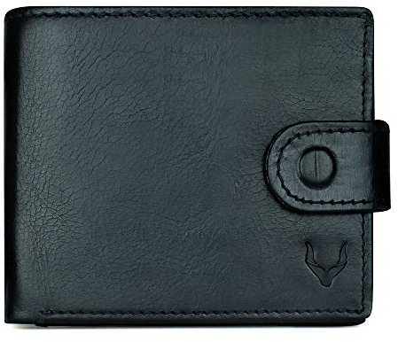 PELLE TORO All-in-One Handmade Mens Wallet with RFID Blocking, Coin Pocket, Fine Leather Card Wallet for Men with 8 Slots and Zip Section, in Wooden Gift Box, Black