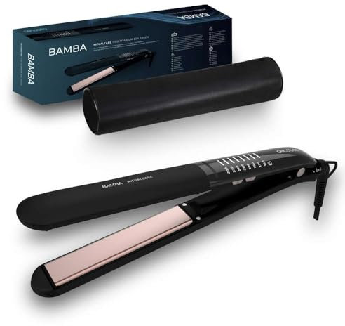 Cecotec Plancha de pelo Bamba RitualCare 1100 Titanium Ion Touch. De Titanio, Selector Táctil, Con Ion real, Calentamiento ultrarrápido, Temperatura de 160 y 230 grados, Control y precisión