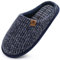 ONCAI Pantofole da Uomo Invernali strisce, Comoda Memory Foam Calde Scarpe da Casa Con Suola Antiscivolo Blu Taglia 44