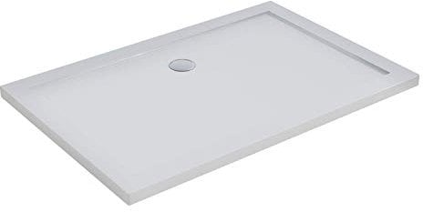 Piatto Doccia Acrilico Bianco Lucido Ultraslim Altezza 4cm Piletta Inclusa (80x120, Bianco)