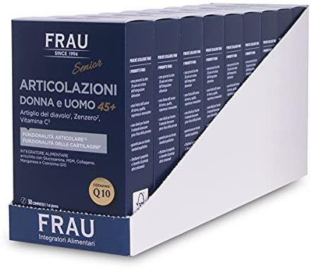 FRAU Senior, Articolazioni Donna E Uomo 45+, Integratore Alimentare, 9 Confezioni X 30 Compresse, Senza Glutine, Confezione da 9