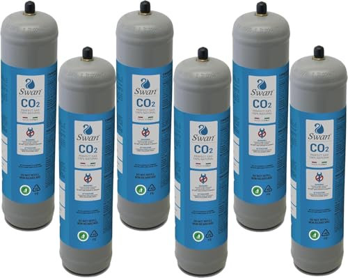 Bouteille Co2 pour gazeur 600 g jetable raccord M11 x 1 pour distributeurs - gazeurs eau pétillante, récipient en acier N° 6 bouteilles