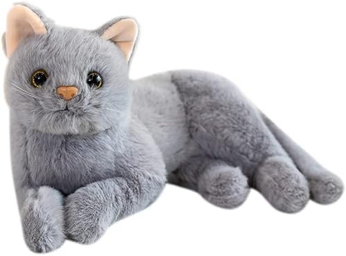 elemhome Juguetes suaves de peluche de peluche de felpa, realista y realista, gatito súper suave, gatito de peluche, gatito, gatito, mullido, gato, relajante, abrazo, dormir, hogar