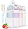 AOHAN Water Bottle with Straw, Sports Water Bottle 1l with Bottle Brush and Sticker, Leakproof Drinks Bottle, BPA Free Clear Water Bottle Ideal for Running Gym School Office and Outdoor Activity