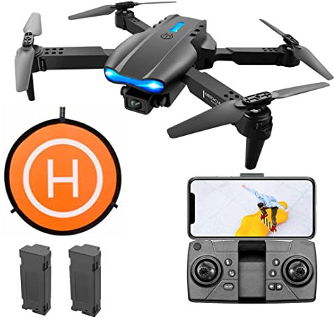 GR8proof E99 K3 Drone Camera with Landing Mat & 2 Batteries,Drone with Camera for Adults 4K, RC Drone with Long Battery Life,Beginner Drones with Camera for Kids, Foldable Mini Drone HD Video,Black