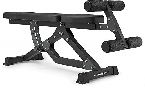Marbo Sport Bauchtrainer MS-L110 2.0, Neigungsverstellung der Rückenlehne, Verstellbare Beinstütze, Polsterrollen aus EVA-Schaum, Verstärkte Polster, stabile langlebige Konstruktion, MADE IN EU