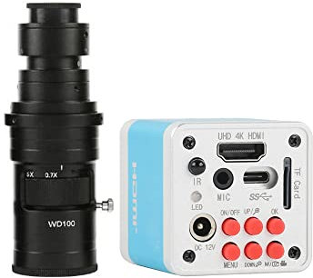 SATMW Microscope numérique 4K UHD TF HDMI USB Type-C 3.0 Caméra de Microscope électronique Industrielle Objectif 200X C-Mount pour Soudure de réparation de téléphone