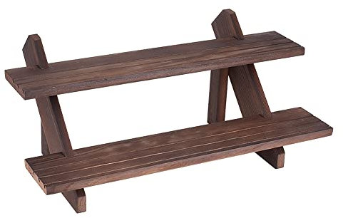 NBEADS 2-Tier Retail Ohrring Display Riser, Kaffeefarbe Ohrring Ringhalter Abnehmbarer Unbehandelter Holz Schmuckkarten Ausstellungsständer Für Den Einzelhandel Mit Nut für Kunsthandwerk Schmuck
