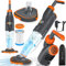 KESSER® Poolsauger mit Akku | elektrisch Pool Bodensauger Handsauger | Poolreiniger mit Filter & 2-Geschwindigkeits-System | Handsauger Reinigungsset kabellos bis zu 25 m³, Orange