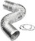 Yiju Tumble Dryer Vent Hose, 100mm Ducting 1.5m Flexible Air Ducting, Aluminum Foil Duct for Extractor Fan, 2 Clamps Include (Silver)