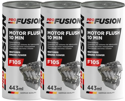 ProFusion Aditivo de Aceite Limpiador de Motores Pack de 3 x 443 ml – Limpiador Interno para Motores Gasolina y Diésel – Limpieza del Sistema de Lubricación y Segmentos del Pistón – F105 Motor Flush